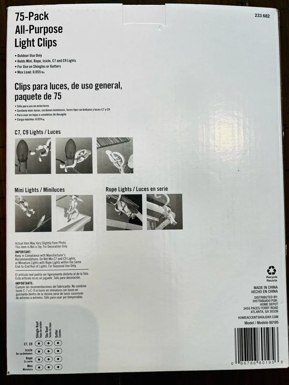 Home Accents Holiday 75-Pack All-Purpose Light Clips - White